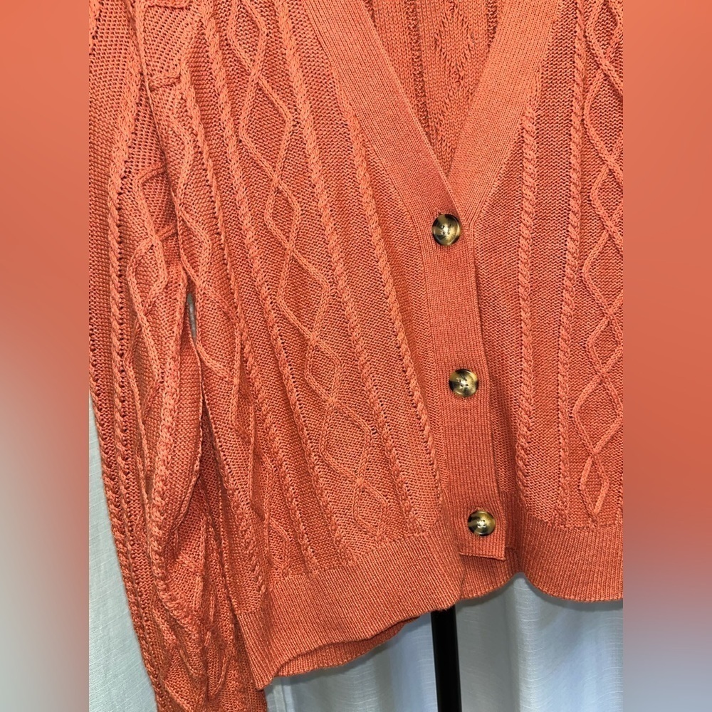 Joie cable knit sweater in orange | size medium - Picture 2 of 6